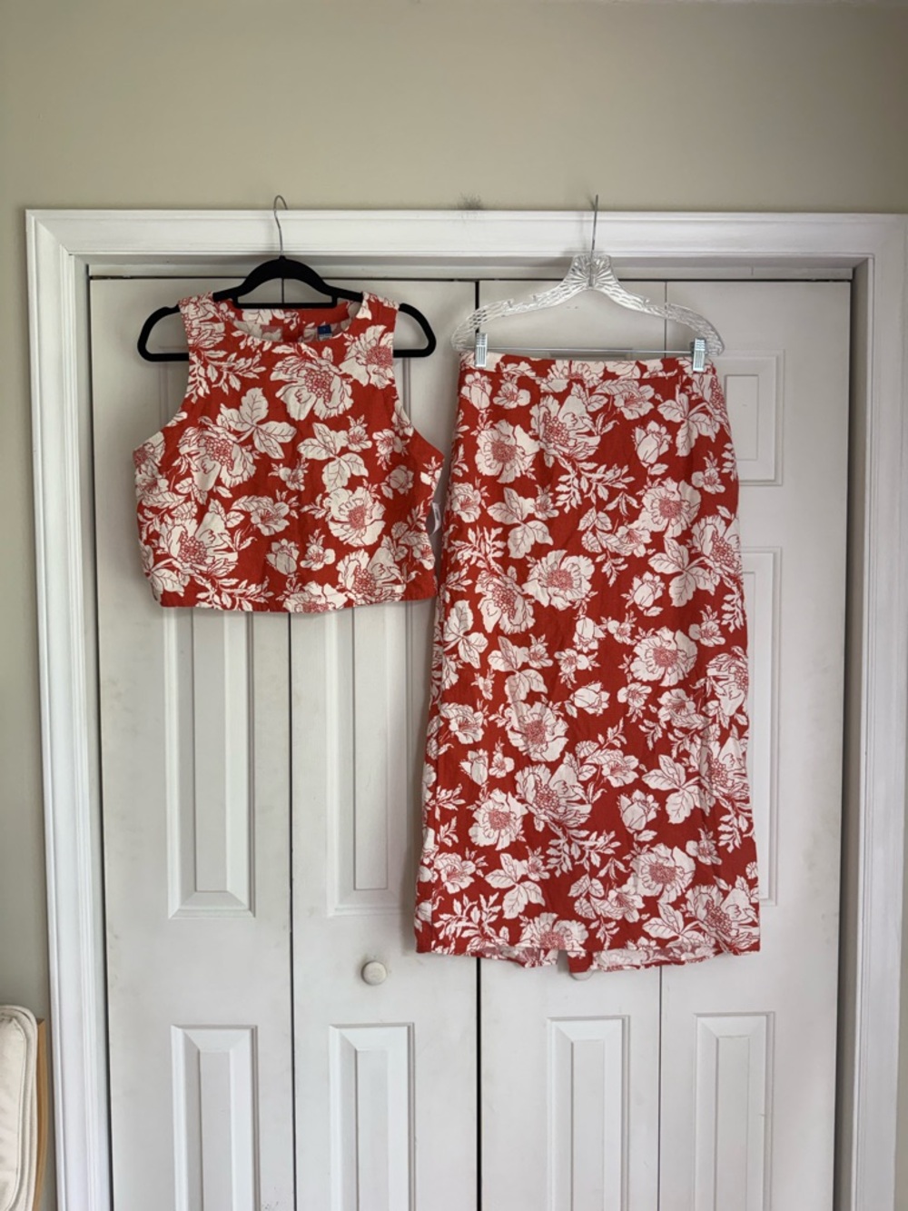 Old Navy Sleeveless Linen Top & High-Waisted Linen-Blend Maxi Skirt Size Large - Picture 2 of 13